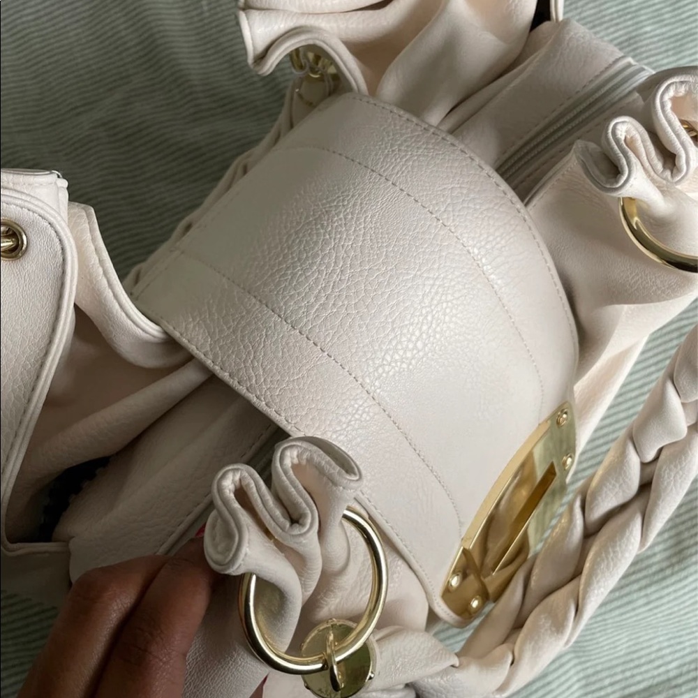 NEW Charming Charlie Hobo Bag White with Gold Accents 4th of July Sale - Picture 6 of 6